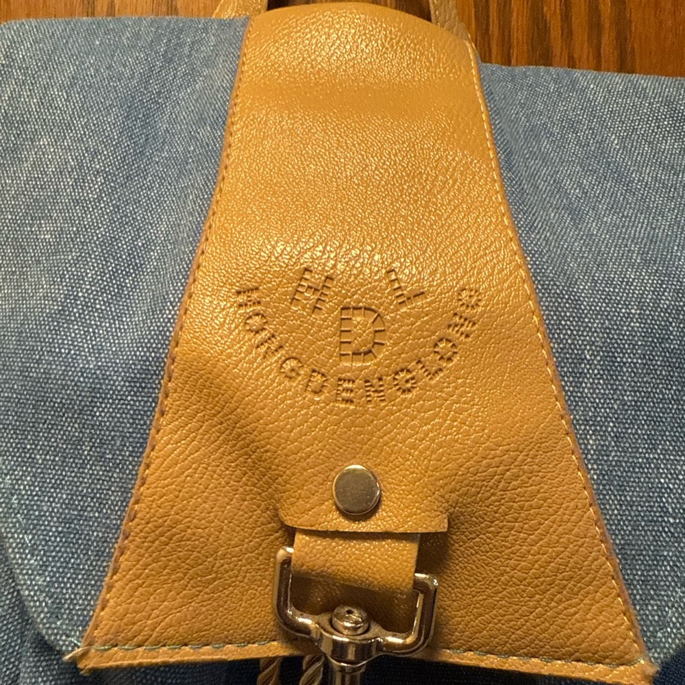 Blue and Tan Drawstring Backpack - Picture 2 of 11